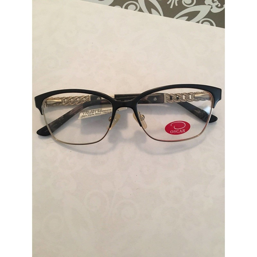 Oscar Eyeglasses Semi Matte Black/Gold 53-15-135 Frames